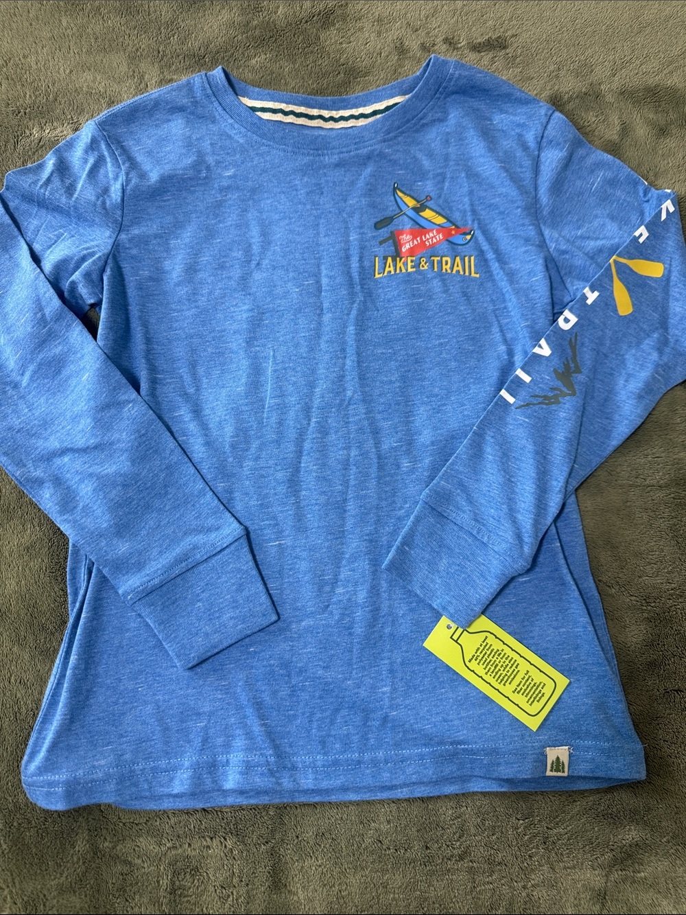 Lake & Trail Blue Long-Sleeve Crewneck Tee for Kids